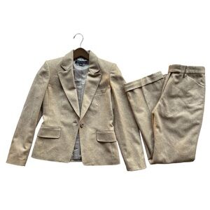Anne Klein Cream Tweed Blazer & Pants Suit